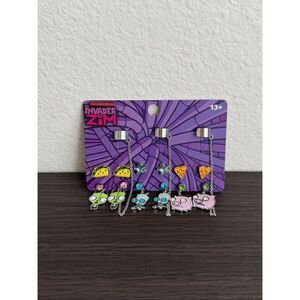 Invader Zim GIR & Snacks Cuff Earrings Set